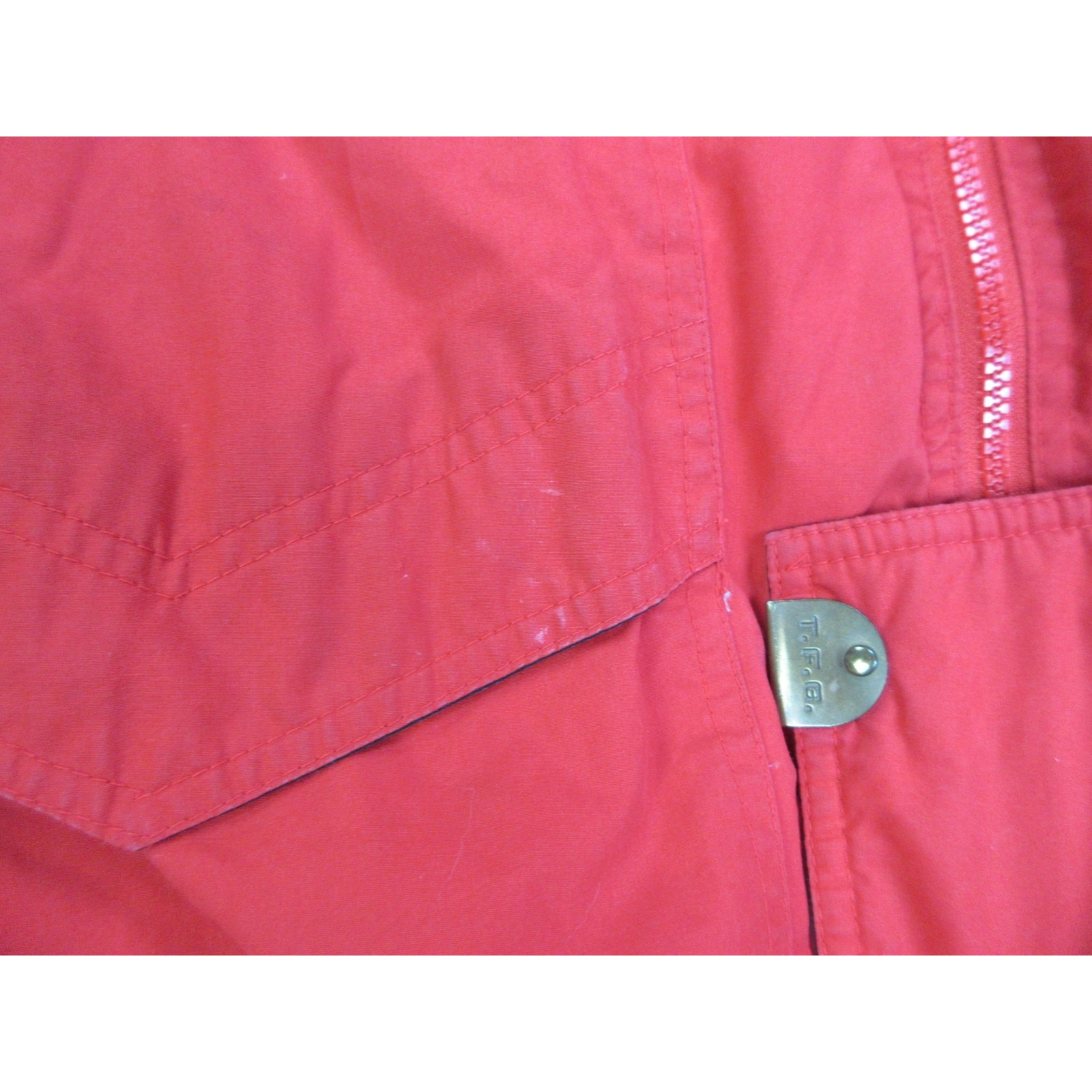 Vintage Triple F.A.T. Goose Jacket Mens Medium Red Down Puffer Bomber Hooded 90s — image 6 of 8
